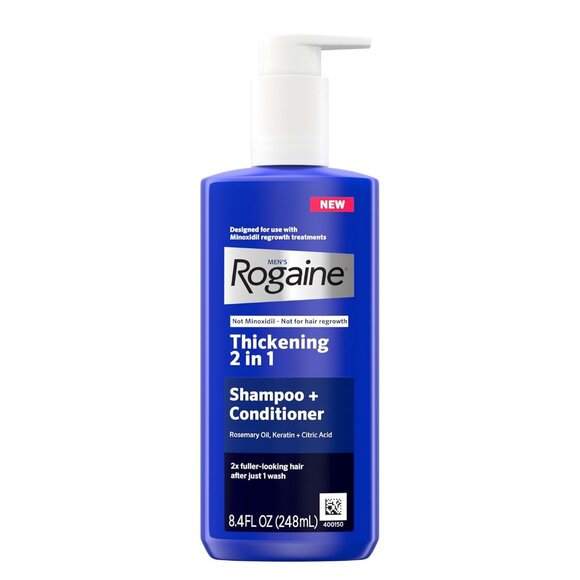 NEW! Rogaine Men's Thickening 2 in 1 Shampoo + Conditioner, Hair Thickening - Picture 1 of 8